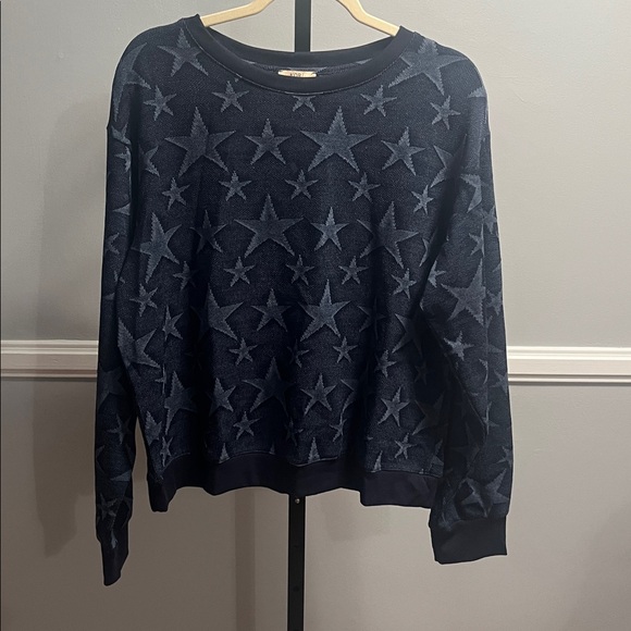 Kori Navy Star Knit Top Sz medium women’s sweater sweatshirt nwot #865 - Picture 3 of 8